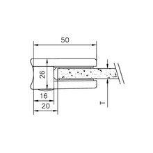 Glasklem Messing coating buisbevestiging 40x50mm