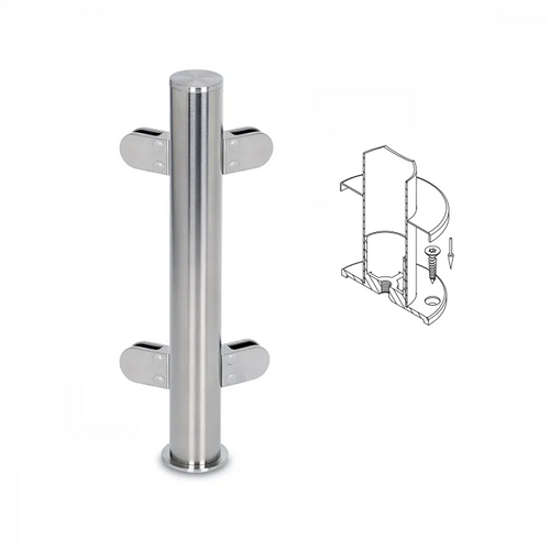 Buffet staanders, 90° art. 3 RVS coating