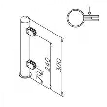 Buffet display case 3A left upright Brass coating