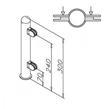 Buffet display case 3A middle upright Brass coating