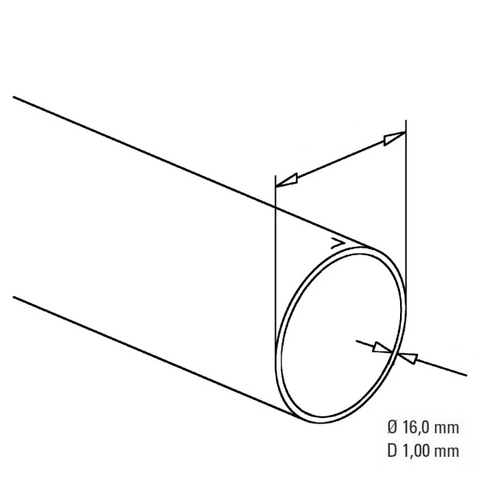 Chrome tube, full lengths 500cm - various diameters