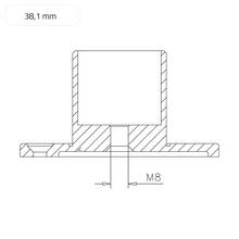 Rohrstütze / Rohrrosette Messingbeschichtung Art.17D - 25mmø, 38mmø und 50,8mmø