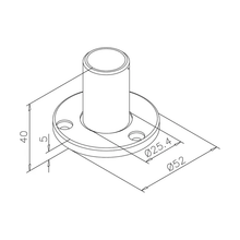 Rohrstütze / Rohrrosette Messingbeschichtung Art.17D - 25mmø, 38mmø und 50,8mmø