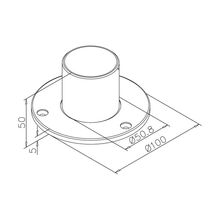 Rohrstütze / Rohrrosette Messingbeschichtung Art.17D - 25mmø, 38mmø und 50,8mmø