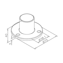 Rohrstütze / Rohrrosette Messingbeschichtung Art.17D - 25mmø, 38mmø und 50,8mmø