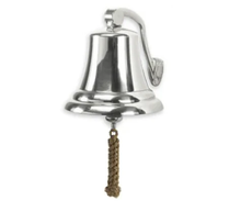 Ship's bell chrome 175mm with bell cord