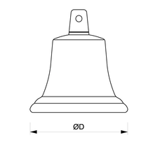 Scheepsbel messing 175mm met bellekoord