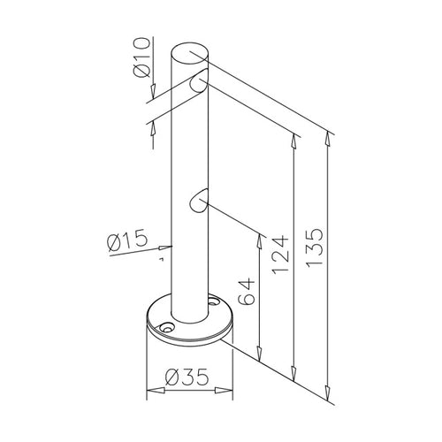 Intermediate support high model 10mmø Brass coating