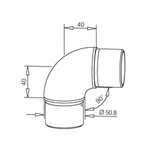 CONNECTOR A - Stainless steel coating 25mm, 38mm, 40mm and 50.8mm