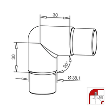 VERBINDUNGSTEIL B – Edelstahlbeschichtung 25 mm, 38 mm und 50,8 mm