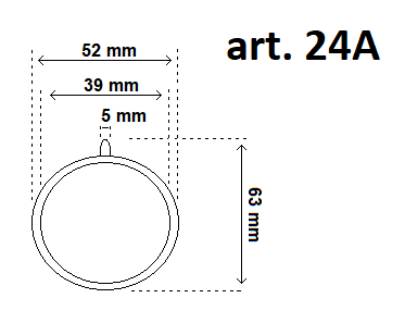 Gordijnring Chroom art.24A - 25mm