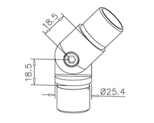 VERBINDUNGSSTÜCK verstellbarer Rohrverbinder Mattierte Messingbeschichtung