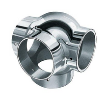 COUPLING D - T-PIECE FOR 4 PIPES Chrome 25mm