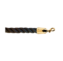 Black barrier rope with brass rope holders