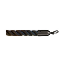 Black barrier rope with anthracite rope holders