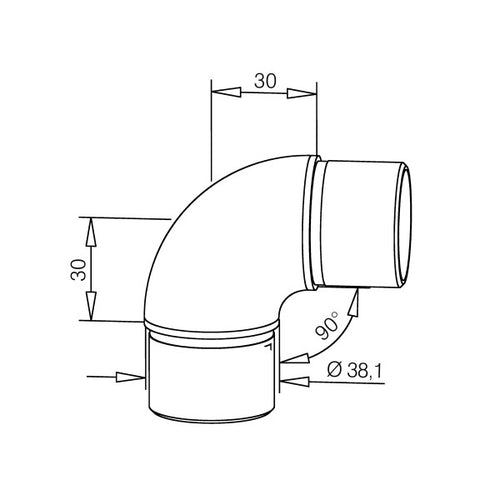 VERBINDUNGSTEIL A – Messingbeschichtung 25 mm, 38 mm, 50,8 mm