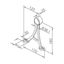 Footrest stainless steel art.7C - 38mm or 50.8mm