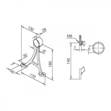 Footrest stainless steel art.7C - 38mm or 50.8mm