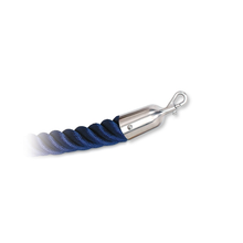 Barrier rope navy blue with stainless steel rope holders