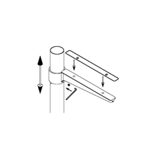 RVS glasplaatdrager voor buis art.9D - 25mm, 38mm